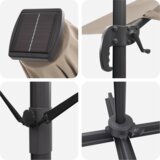 vidaXL Kantilever Roma Suncobran s LED-ovima Taupe 286x285x270 cm Aluminij | shoptok.hr