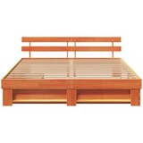  Krevetna konstrukcija s uzglavljem Vosak smeđa 200 x 200 cm | shoptok.hr