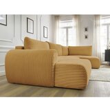 Bobochic Paris gorčično rumena raztegljiva kotna sedežna garnitura iz rebrastega žameta (levi kot/v obliki črke "u") lucien | Shoptok.si