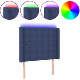 Maison Chic led posteljno vzglavje - vzglavna omarica - nočna omarica modro 103x16x118/128 cm blago, (21710306) | Shoptok.si