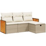  4-dijelni set vrtnih sofa s jastucima bež od poliratana | shoptok.hr