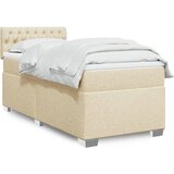 vidaXL Okvir kreveta s oprugama i madrac krem 80x200 cm od tkanine | shoptok.hr