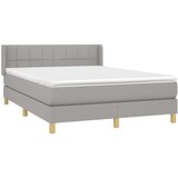  Krevet box spring s madracem svjetlosivi 140x200 cm od tkanine | shoptok.hr