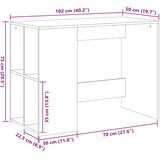  Radni stol crni 102 x 50 x 75 cm od konstruiranog drva | shoptok.hr