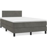 Box spring krevet s madracem tamnosivi 120 x 200 cm baršunasti | shoptok.hr