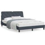 vidaXL Posteljni okvir z LED lučkami temno siv 140x200 cm žamet | Shoptok.si