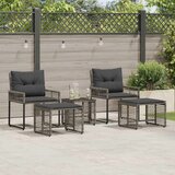  Set vanjskog namještaja s jastukom 5 pcs Sivi | shoptok.hr