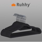 Ruhhy baršunaste vješalice za odjeću 45 cm, set 20 kom, crne | shoptok.hr