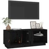 TV ormarić crni 105 x 34 x 40 cm od masivne borovine | Eponuda.com