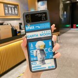 INORCO Za Samsung Galaxy Z Flip3 5G Zložljiva torbica za telefon z astronavtskim vzorcem Steklo+PC hrbtni pokrov proti padcu, (22036899) | Shoptok.si