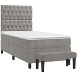 Box spring krevet s madracem svjetlosivi 80 x 200 cm baršunasti | shoptok.hr