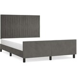  Okvir za krevet s uzglavljem tamnosivi 140x190 cm baršunasti | shoptok.hr
