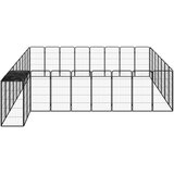  Ograda za pse s 34 panela crna 50 x 100 cm čelik obložen prahom | shoptok.hr