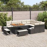  Sjedeća garnitura za vrt 12 kom. Crna poliratan 319 x 234 x 85 cm | shoptok.hr
