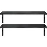 vidaXL Stenske police 2 kosa 100x40 cm črna nerjaveče jeklo | Shoptok.si