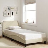 Furnova Posteljni okvir z vzglavjem brez vzmetnice krem 90x190 cm blago, (21934300) Cene