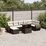 vidaXL 8-dijelni set vrtnih sofa s jastucima smeđi od poliratana | shoptok.hr