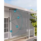 Multi Garden balkonska tenda 300 × 120 cm – podesive visine, vodootporna, s ručicom, siva | shoptok.hr