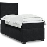 vidaXL Box spring postelja z vzmetnico črn 90x190 cm žamet, (21310094) | Shoptok.si