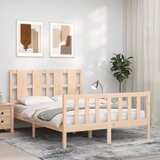 vidaXL Okvir kreveta s uzglavljem 4FT6 bračni od masivnog drva | shoptok.hr