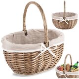 Orion 730564 pletena piknik košara iz naravnega vrbovca 40 × 31 × 40 cm s podlogo Cene