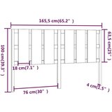  Uzglavlje za krevet bijelo 165 5x4x100 cm od masivne borovine | shoptok.hr