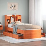 vidaXL Krevet s regalom za knjige bez madraca 90 x 200 cm od borovine Cijene