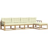  Set vanjskih sofa 4 kom. Bijela i krem Poliester | shoptok.hr