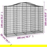  Lučne gabionske košare 4 kom 200x50x140/160cm pocinčano željezo | shoptok.hr