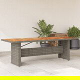  The Living Store Vrtna miza z leseno akacijevo ploščo siva 240x90x75 cm PE ratan - Vrtna Miza, (21475546) Cene
