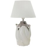 Mauro Ferretti Bijela/u srebrnoj boji stolna lampa keramička s tekstilnim sjenilom (visina 51 cm) Shiney – Cijene
