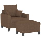  Fotelja s tabureom smeđa 60 cm od tkanine | shoptok.hr