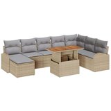  Vrtna garnitura - 9-dijelni vrtni blagovaonski set s jastučićima bež poly ratan akacija | shoptok.hr