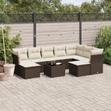  10-dijelni set vrtnih sofa od poliratana s jastucima smeđi | shoptok.hr