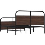 Metalni okvir kreveta bez madraca smeđa boja hrasta 137x190 cm | shoptok.hr