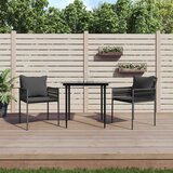 vidaXL Vrtni stoli z blazinami 2 kosa črni 54x61x83 cm poli ratan Cene