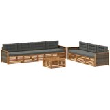 vidaXL Zunanja garnitura za sedenje 8 pcs Naravna in antracitna, (5000281283) | Shoptok.si