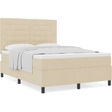 Box Spring Krevet s Madracem Krem 140x190 cm Tkanina | shoptok.hr