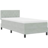  LED Box Spring Krevet Svijetlo siva 100 x 200 cm Baršun | shoptok.hr