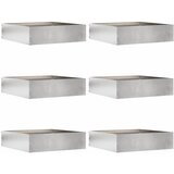 vidaXL Robovi trave 6 pcs srebrna 50 x 50 x 13 cm Nerjaveče jeklo | Shoptok.si