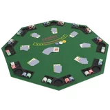  Sklopiva dvodijelna podloga za poker stol za 8 igrača osmerokutna zelena