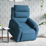 vidaXL Naslanjač s funkcijo vstajanja moder žamet | Shoptok.si