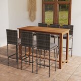  7-dijelni vrtni barski set s jastucima sivi | shoptok.hr