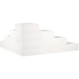 vidaXL Vrtna korita s 4 nadstropji bela 80,5x79x36 cm trdna borovina | Shoptok.si