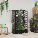  Dvignjeno ležišče s trellisom in streho Črna 124 x 40 x 126 cm, (5000287898) | Shoptok.si