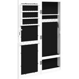  Zidni ormarić za nakit s ogledalom bijeli 30 x 8,5 x 90 cm | shoptok.hr