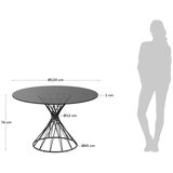 Kave Home Crni okrugao blagovaonski stol sa staklenom pločom stola ø 120 cm Niut – | shoptok.hr