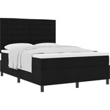 vidaXL Postelja s podnico in vzmetnico Črna 140x190 cm Tkanina, (22083686) | Shoptok.si