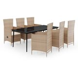  7-dijelni vrtni blagovaonski set s jastucima bež | shoptok.hr