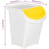  Složive kante za otpad s poklopcima 3 kom bijele PP 120 L | shoptok.hr